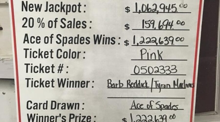 Two people split $1.2 million Chase the Ace jackpot in Margaree