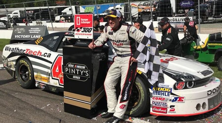 Dumoulin wins NASCAR event at Riverside