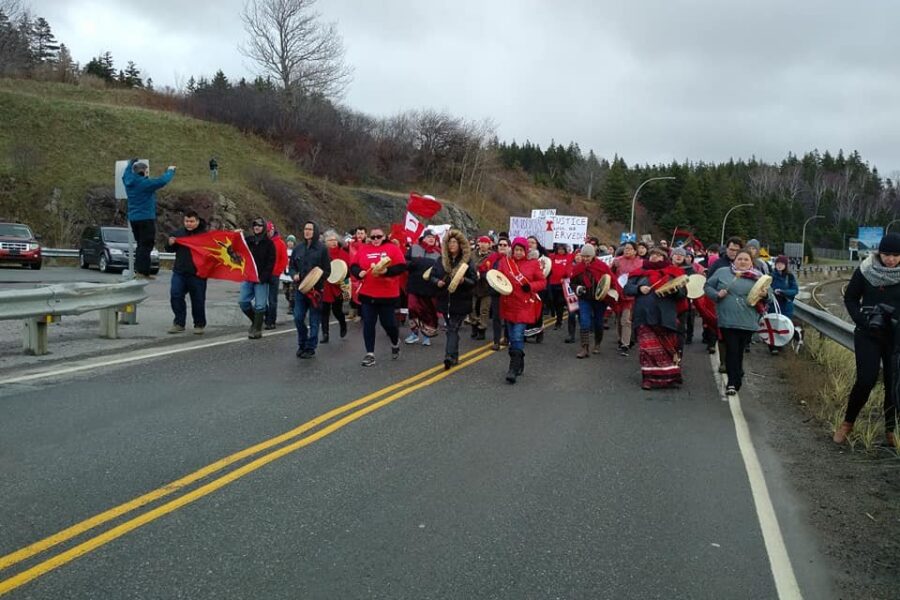 Red Dress Protest shuts down Canso Causeway