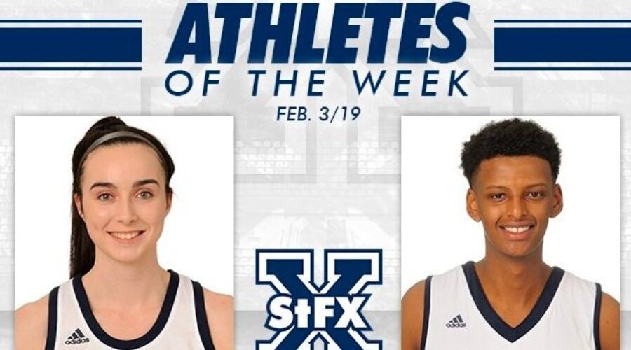 A pair of basketball players earn StFX athlete of the week