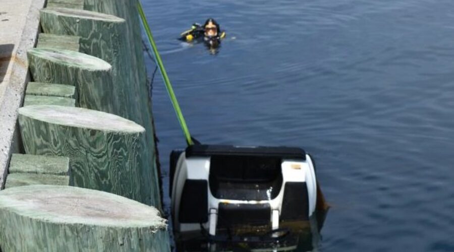 Stolen golf cart pulled out of the water in Canso