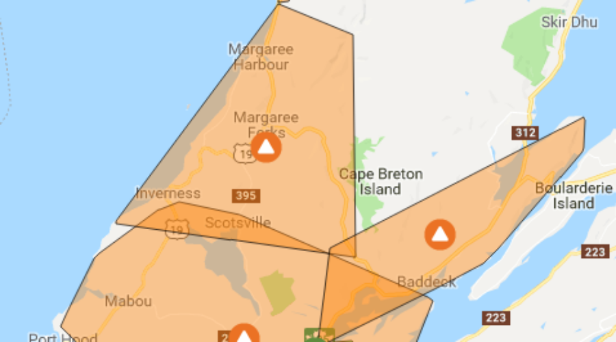 ***Update: Power restored as of 8:05 a.m.***Homes, businesses without power in Inverness, Victoria counties