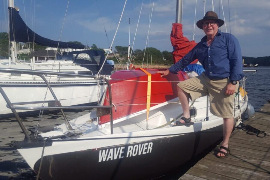 Sailboat leaving Port Hawkesbury to circumnavigate the globe