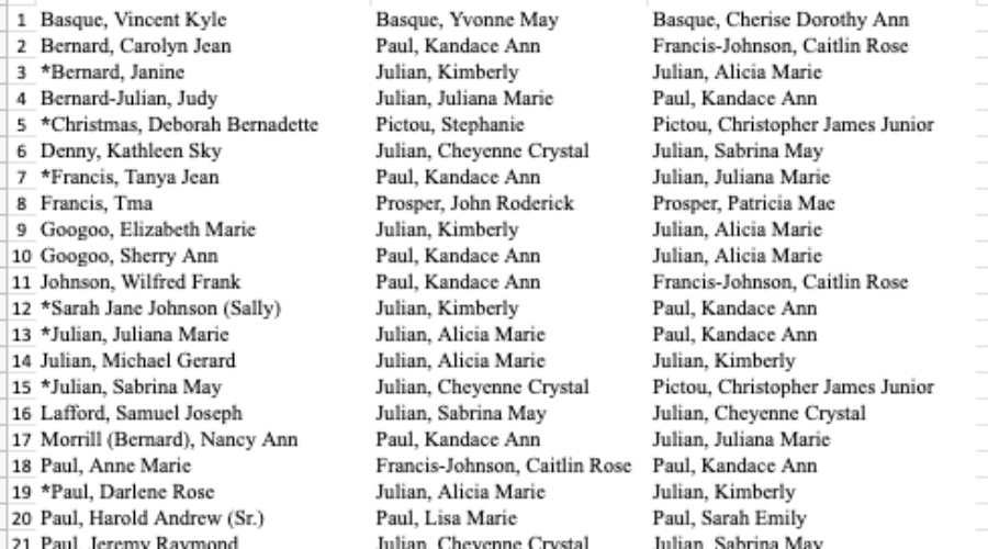 List of Paqtnkek band council candidates revised