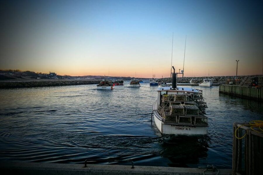 Members of local fishing association holding Causeway protest