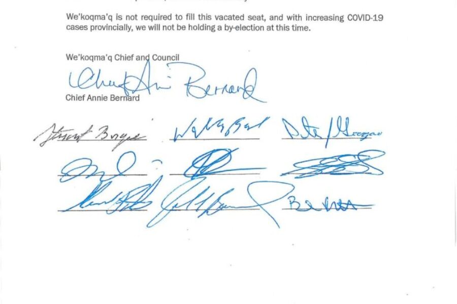 We’koqma’q band councillor faces charges, resigns seat