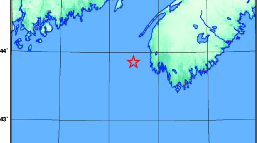 Earthquake off the coast of Yarmouth