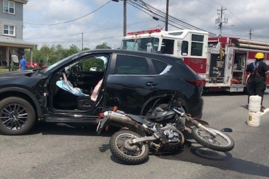 Police investigate two vehicle motorcycle collision