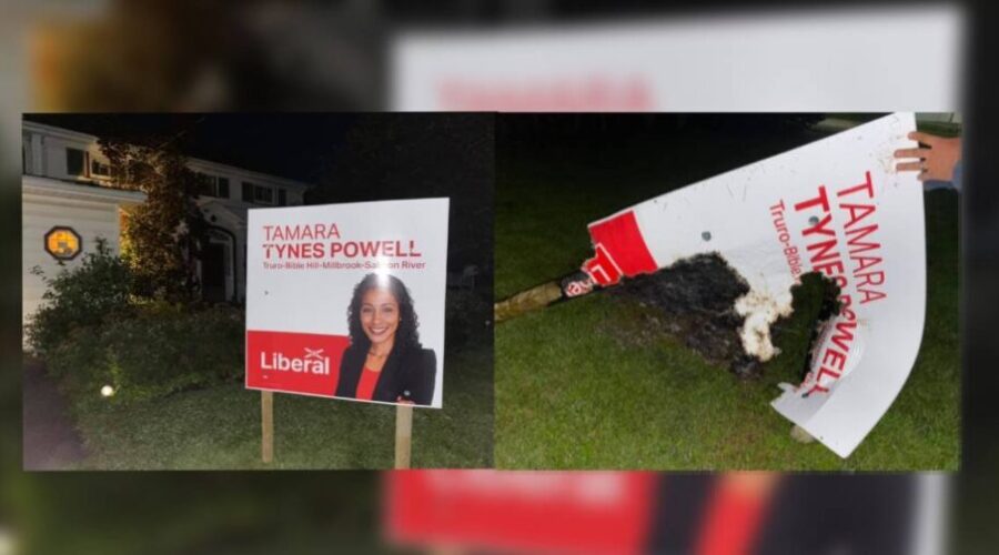 Black candidate’s campaign sign set on fire in rural Nova Scotia