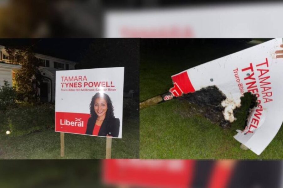 Black candidate’s campaign sign set on fire in rural Nova Scotia