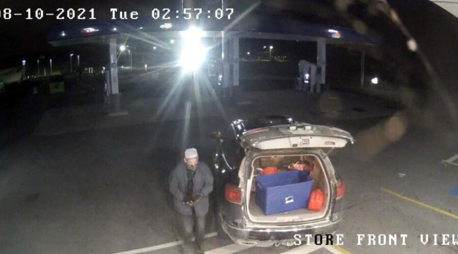 Stolen SUV used in gas station break-in