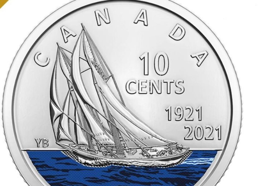 New dime design celebrates the 100th Anniversary of the Bluenose