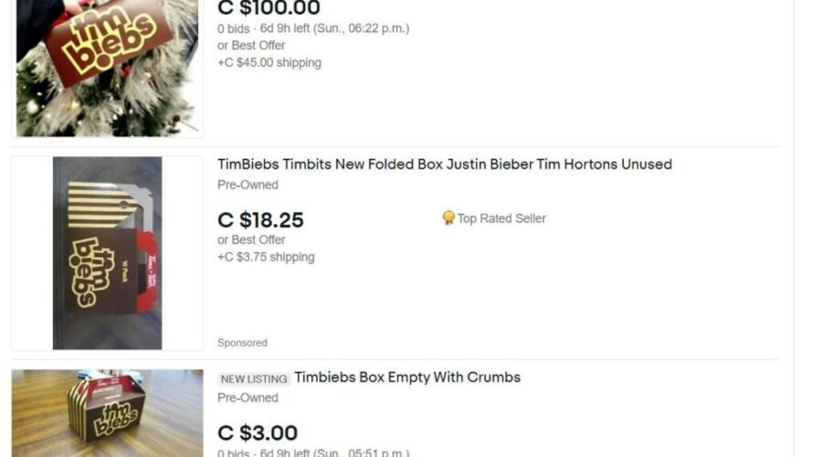 People are selling Timbiebs boxes and merch on Ebay and it’s actually selling!