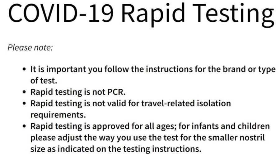 Popup Rapid Testing Sites – Eastern Zone