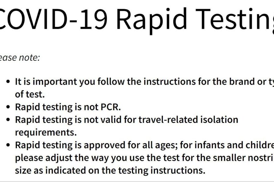 Popup Rapid Testing Sites – Eastern Zone