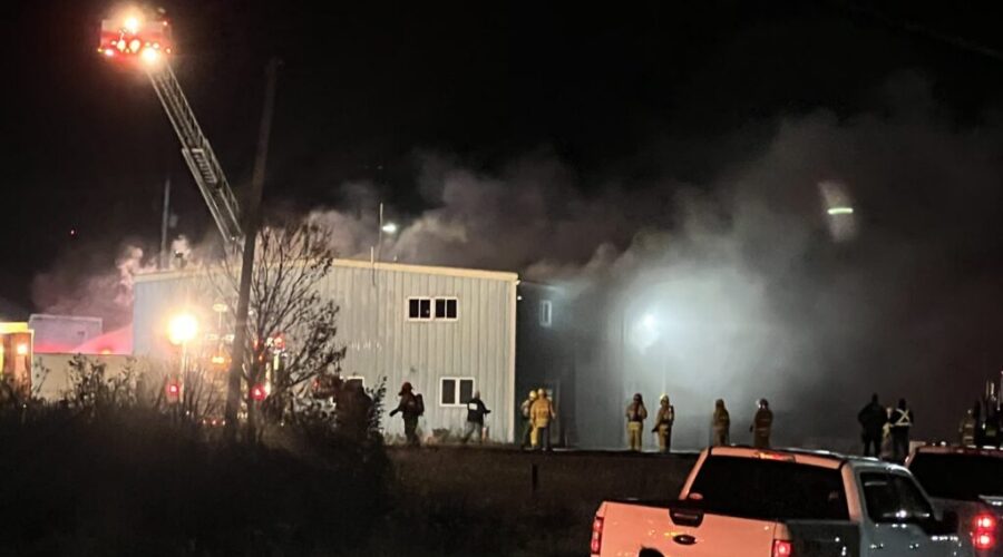 Structure Fire in Port Hawkesbury Industrial Park