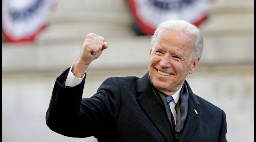 U.S. President Joe Biden greeted with Peace by Chocolate candy bar