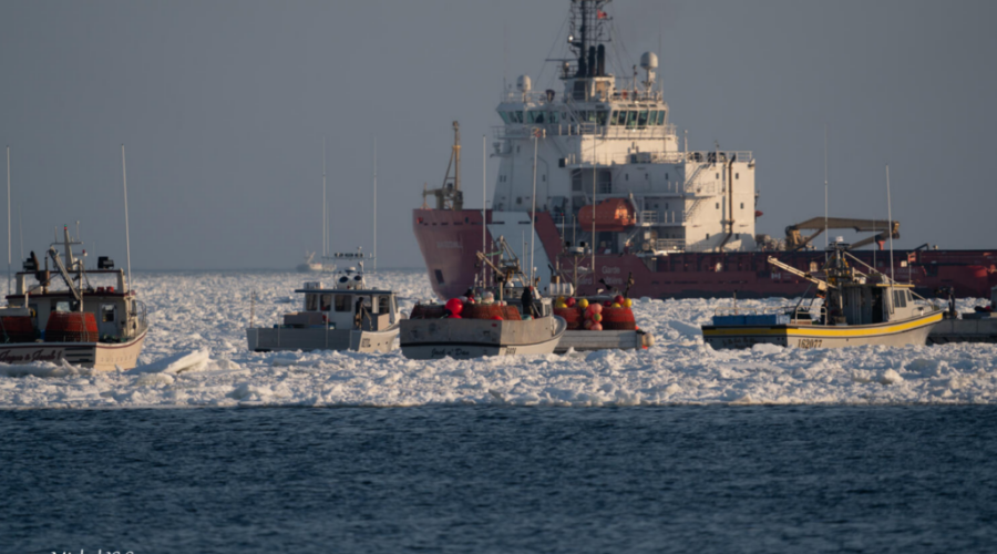 Coast Guard frees boats from icy Cheticamp Harbour