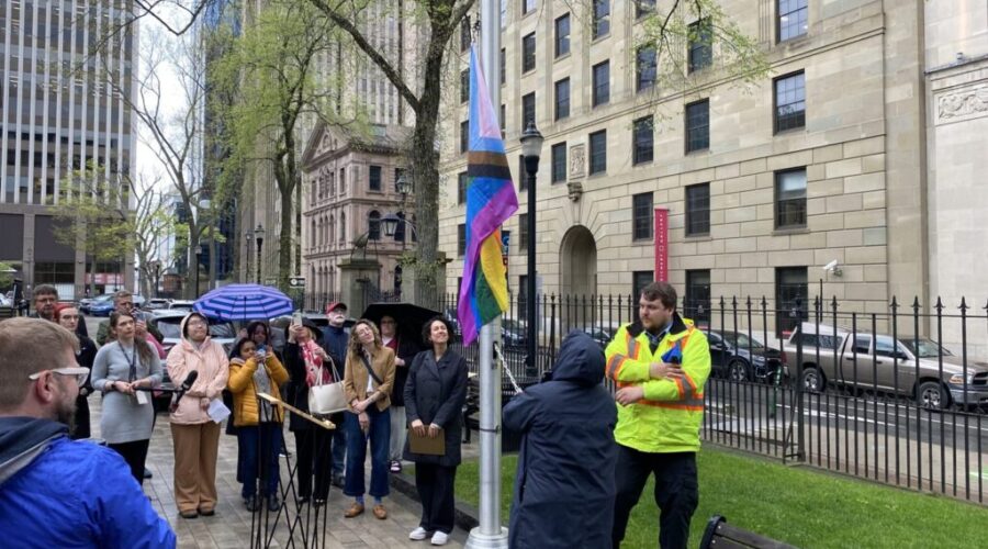 Nova Scotia NDP hold Pride flag raising ceremony at Province House