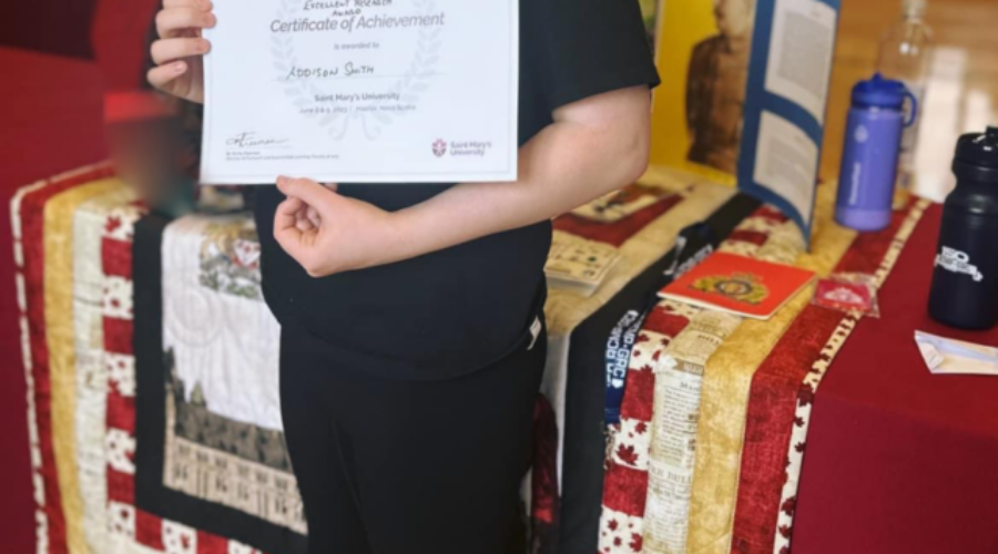 Grade 5 student from Bridgewater wins Excellence award at a Heritage Fair at Saint Mary’s University