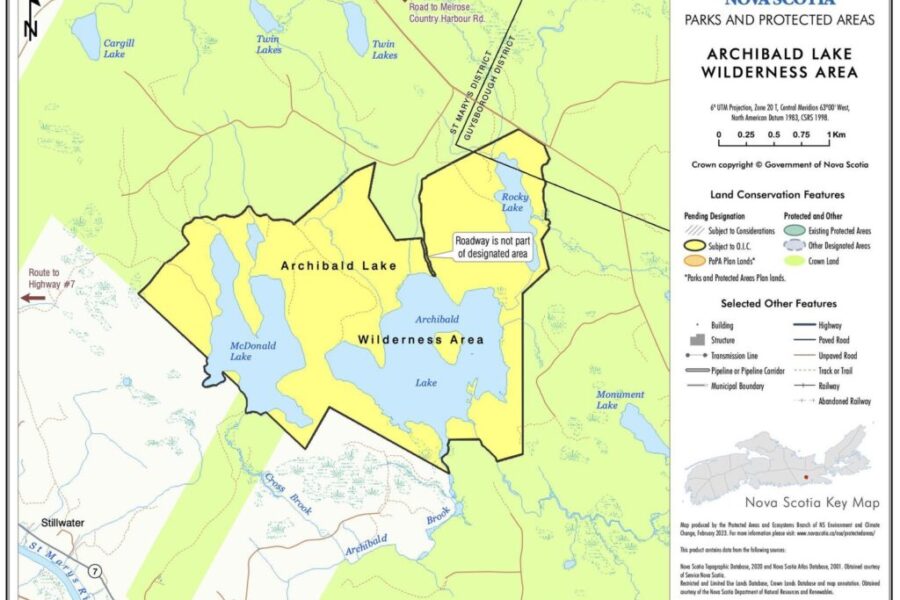 Nova Scotia establishes new Archibald Lake Wilderness Area