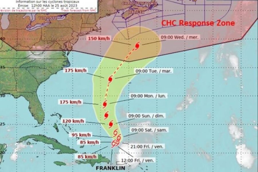 Hurricane Centre issues first bulletin on Tropical Storm Franklin