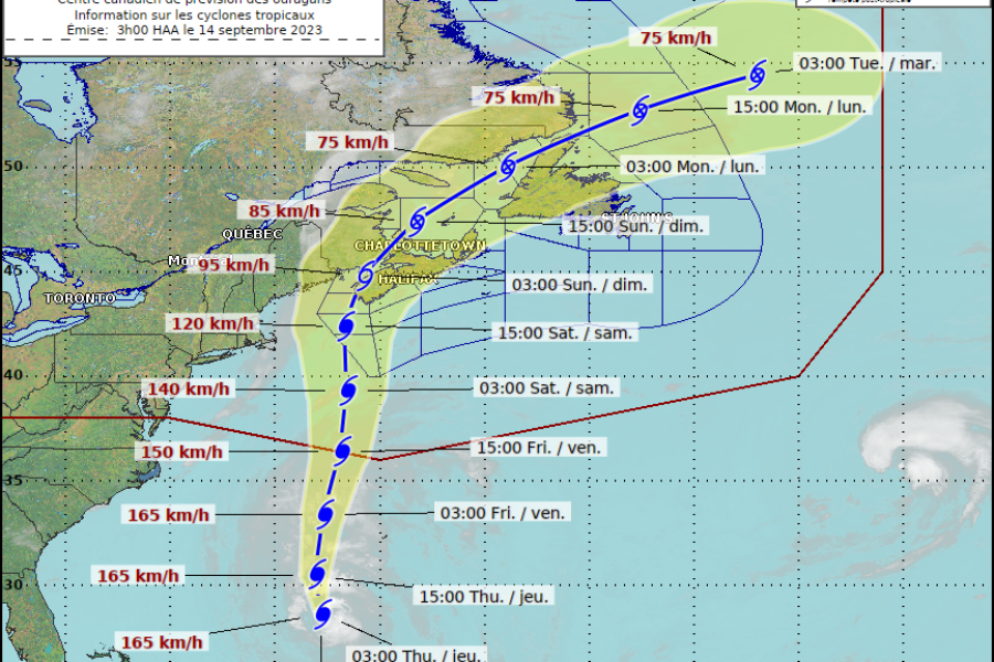 Slow-Moving Hurricane Lee to Impact Maritimes with Wind and Rain