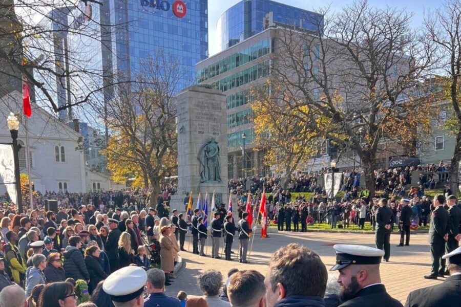 Remembrance Day ceremonies in Halifax area, and rolling street closure