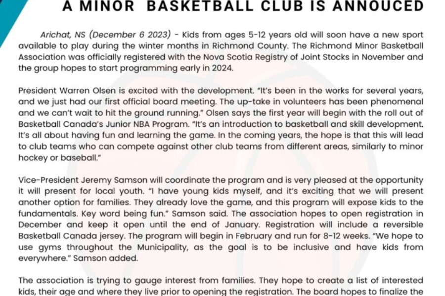Minor Basketball Club coming to Richmond County