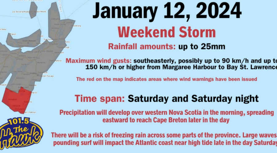 January 12 weather alerts for the weekend