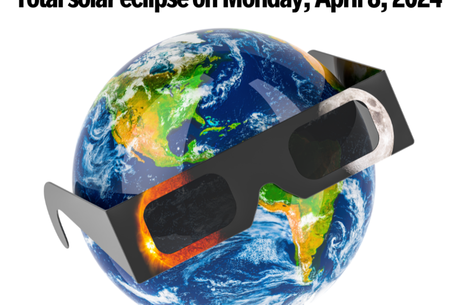 Total solar eclipse on Monday, April 8, 2024