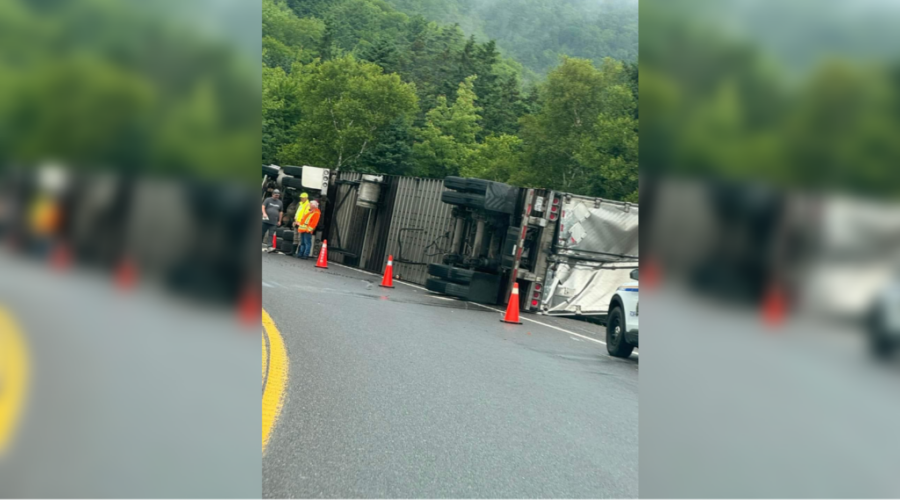Truck crash closes part of Trans-Canada Highway in C.B.