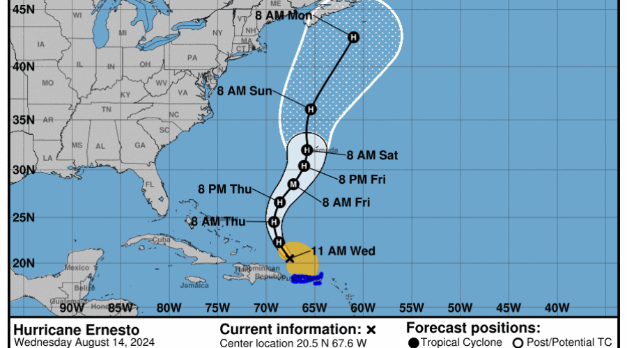 How might Ernesto impact the Maritimes?