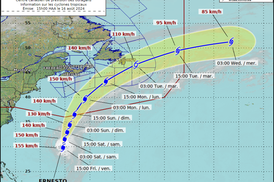 Ernesto expected to have limited impact for Atlantic provinces