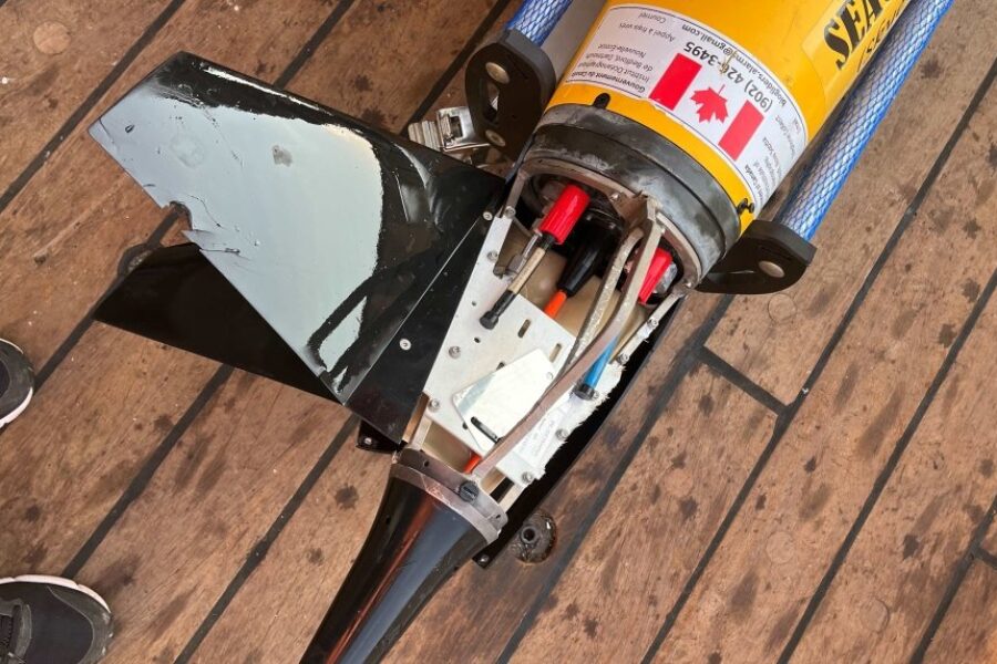 DFO believes one of their drones was damaged by shark attack