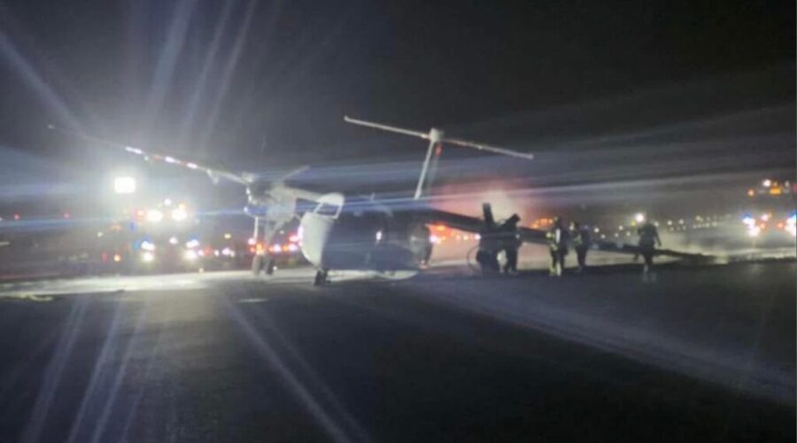 Blown tire leads to fiery landing at Halifax airport over holidays