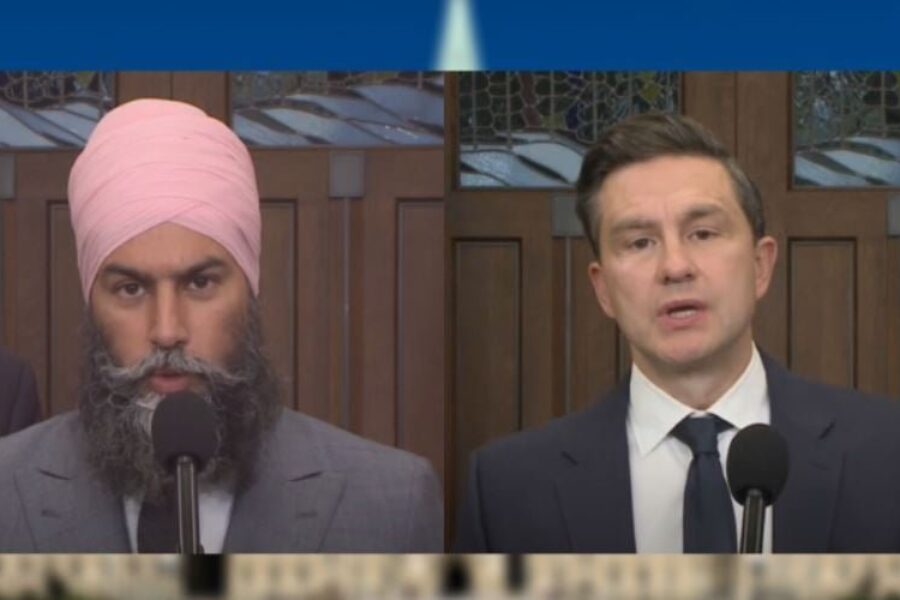 Poilievre and Singh weigh in on U.S. tariffs and Canadian response
