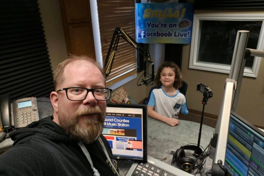 7yr old Jack Columbus co-hosted the Hawk Morning Show with Scottie O