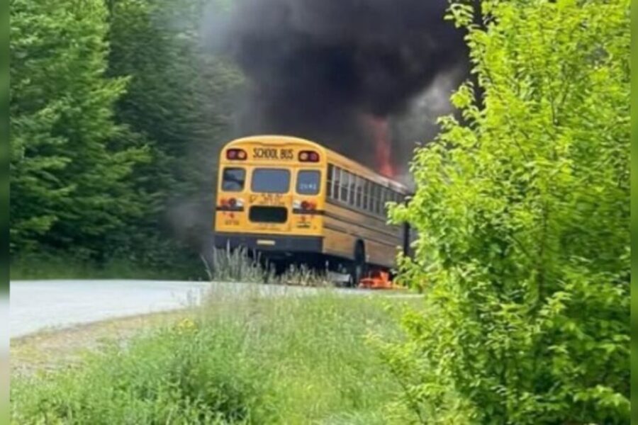 Investigation underway after school bus fire in Hammonds Plains