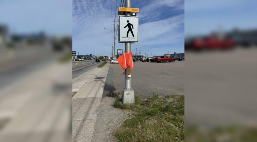 Student project sees brightly colored flags at Port Hawkesbury crosswalk