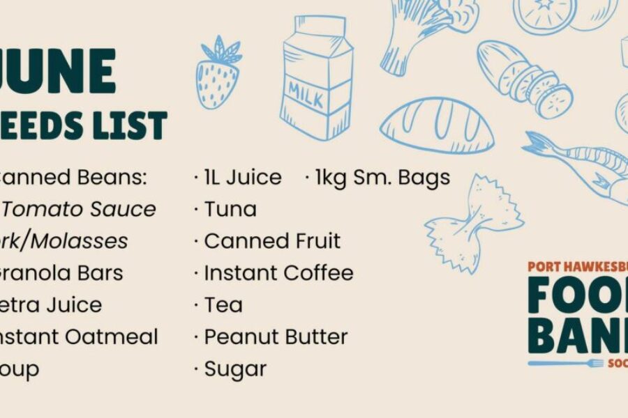June needs list for the Port Hawkesbury Food Bank