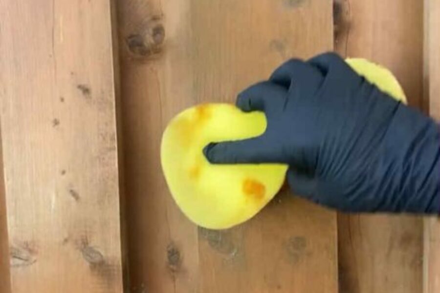 Fence staining project made quick and easy