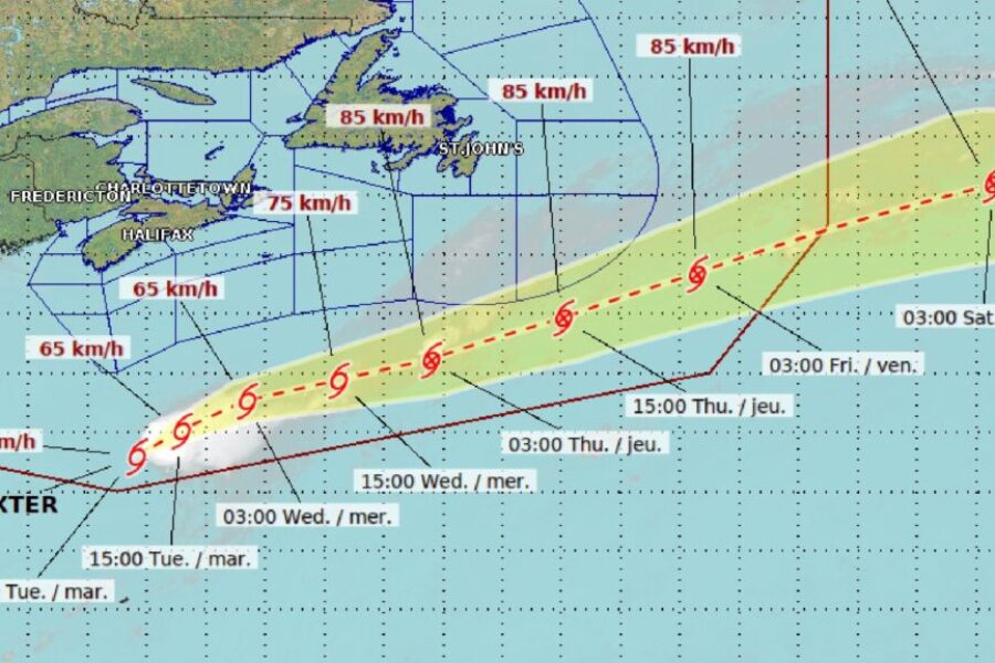 Tropical storm Dexter not expected to impact the Maritimes