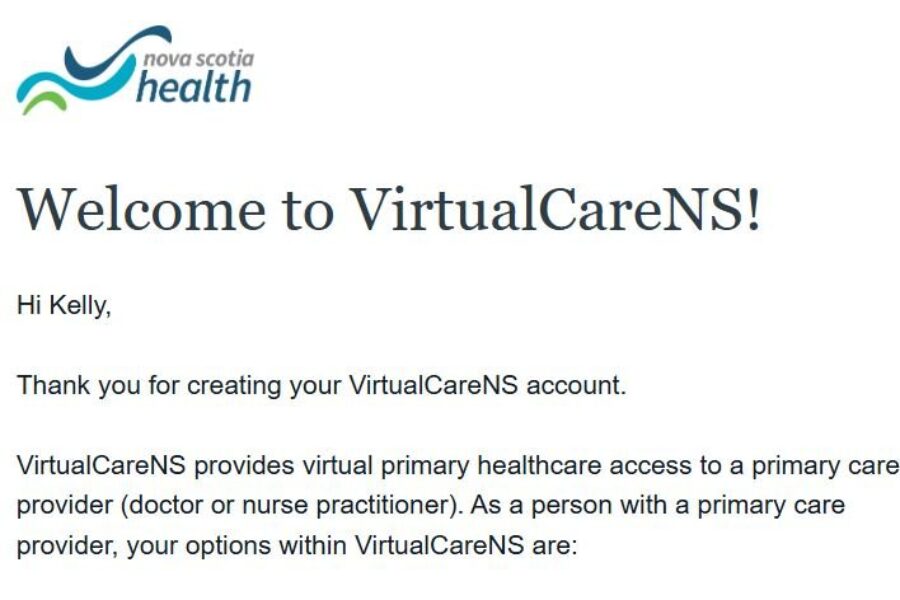 My experience with Virtual Care NS