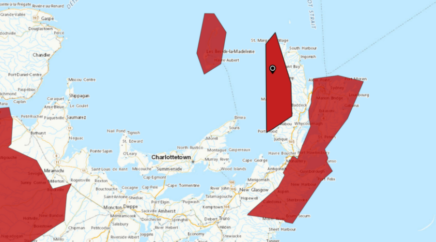 Wind warning for Richmond, Guysborough counties