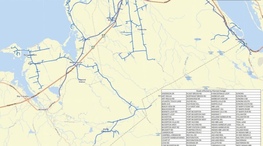 Planned power outage for roads along Hwy. 104 in Quad Counties