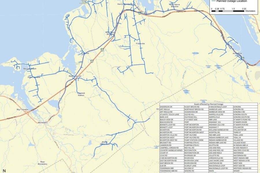 Planned power outage for roads along Hwy. 104 in Quad Counties