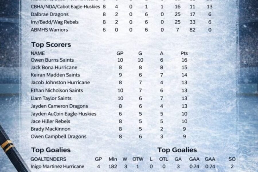 PEWN Sports: High school hockey midseason standings