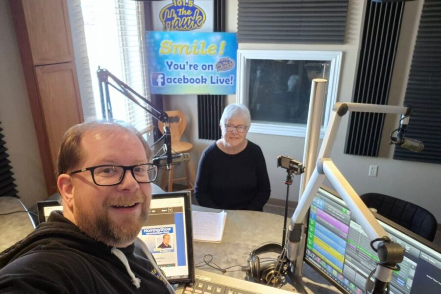 Scottie chatted with Marilyn Talbot about the Strait Area Community Curling Club