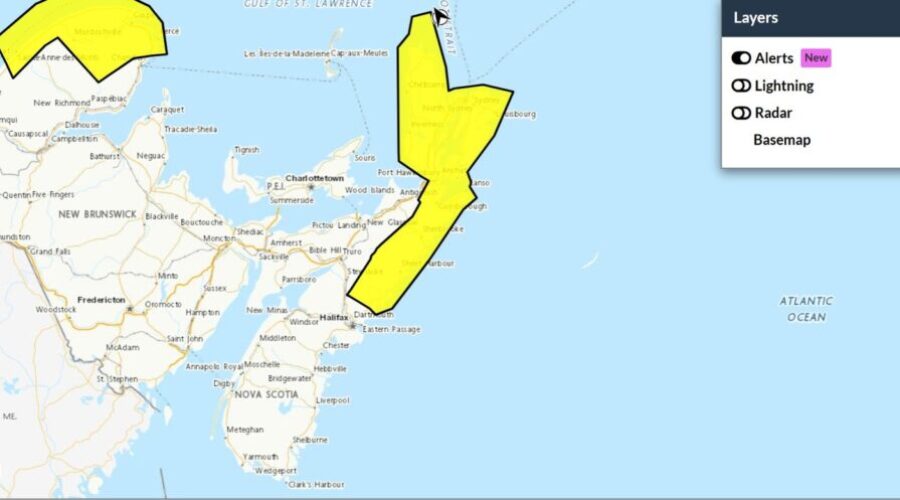 Strong winds for Halifax area, Guysborough County and Cape Breton